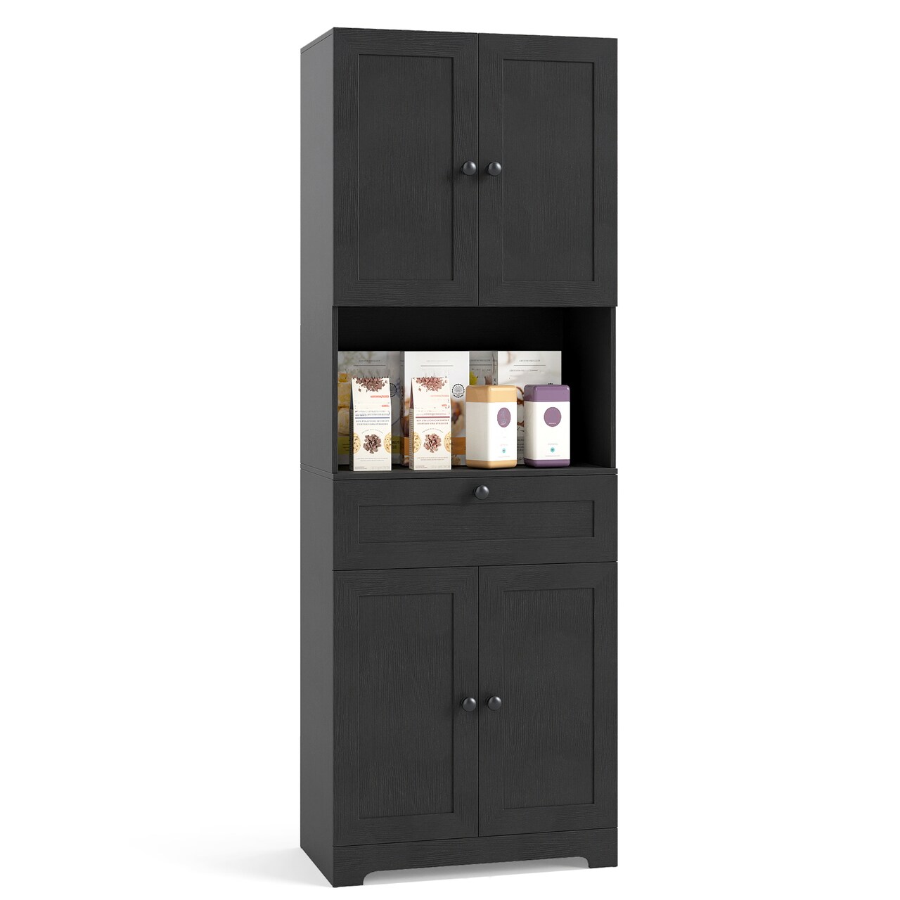 Modern Floor Cabinet 67.5" with Ample Storage and Single Drawer